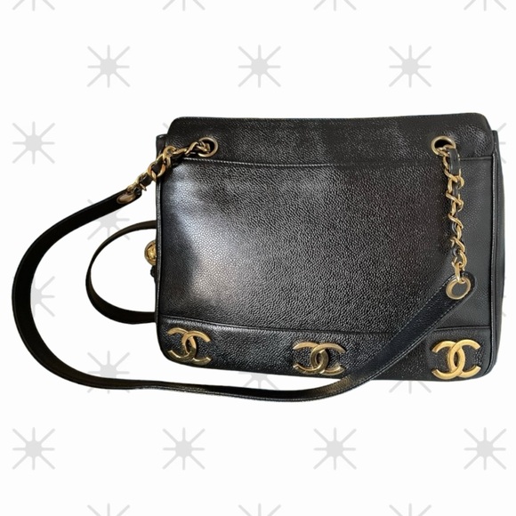 Chanel Triple CC Tote - Vintage 24k Gold-Plated Hardware - Picture 4 of 14